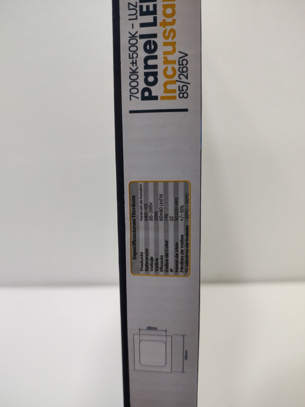 Panel Empotrable Cuadrado 30w 6k 10´´, Mercury (cod.1742) - Imagen 3
