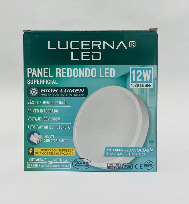 Panel Superficial Redondo 12w 6k 4´´ High Lumen, Lucerna (cod.0699) - Imagen 2