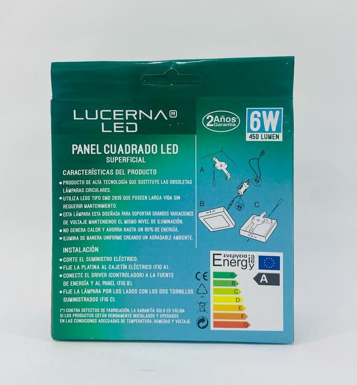 Panel Superficial Cuadrado 6w 6k 4´´ High Lumen, Lucerna (cod.0709) - Imagen 3