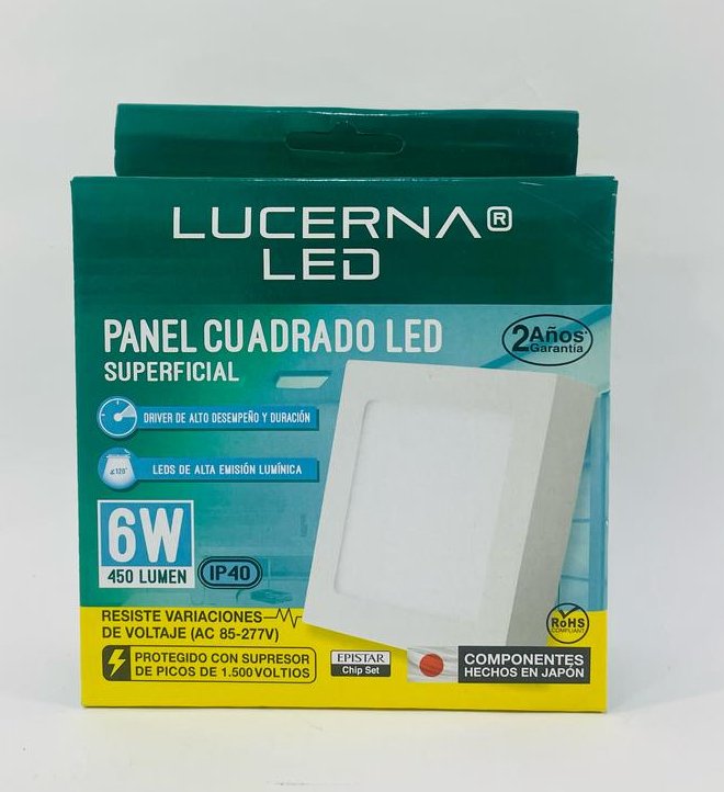 Panel Superficial Cuadrado 6w 6k 4´´ High Lumen, Lucerna (cod.0709) - Imagen 2