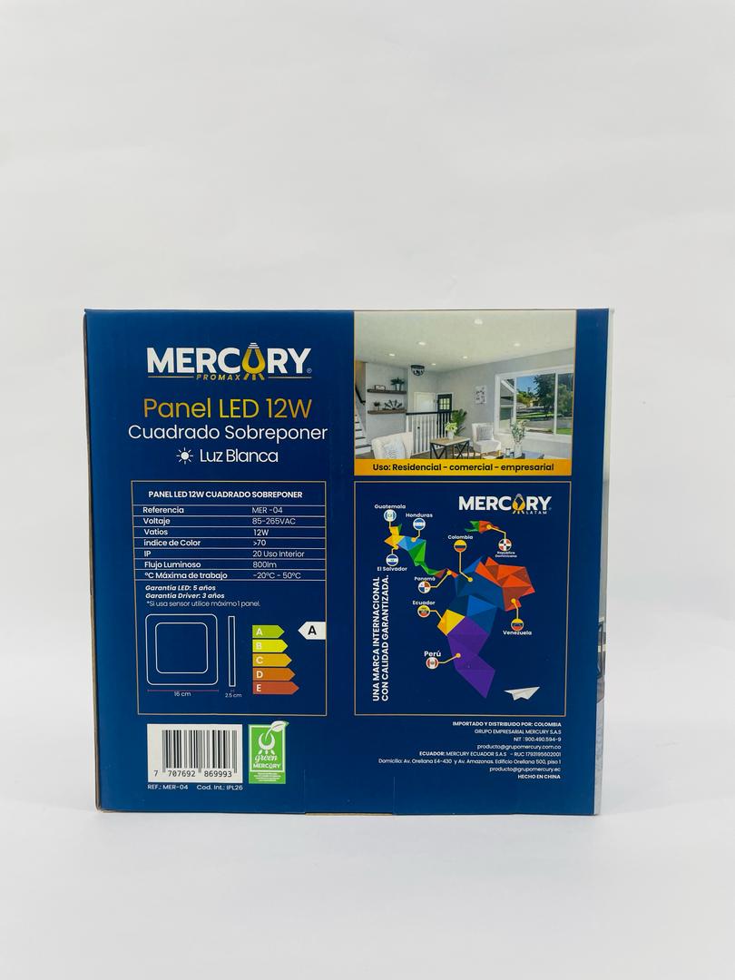 Panel Superficial Cuadrado 12w 6k 6´´, Mercury (cod.0888) - Imagen 3