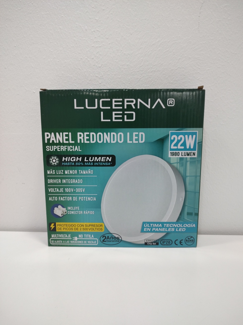 Panel Superficial Redondo 22w 6k 8´´ High Lumen, Lucerna (cod.0938) - Imagen 2