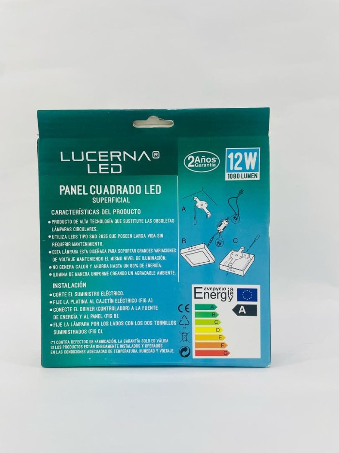 Panel Superficial Cuadrado 12w 6k 6´´ Lucerna (cod.0989) - Imagen 3