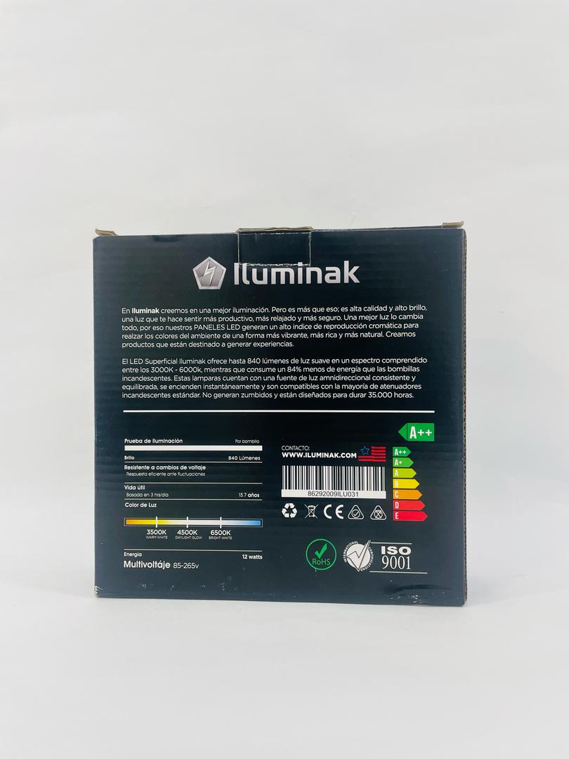 Panel Superficial Cuadrado 12w 6k 6´´, Iluminak (cod.1069) - Imagen 3
