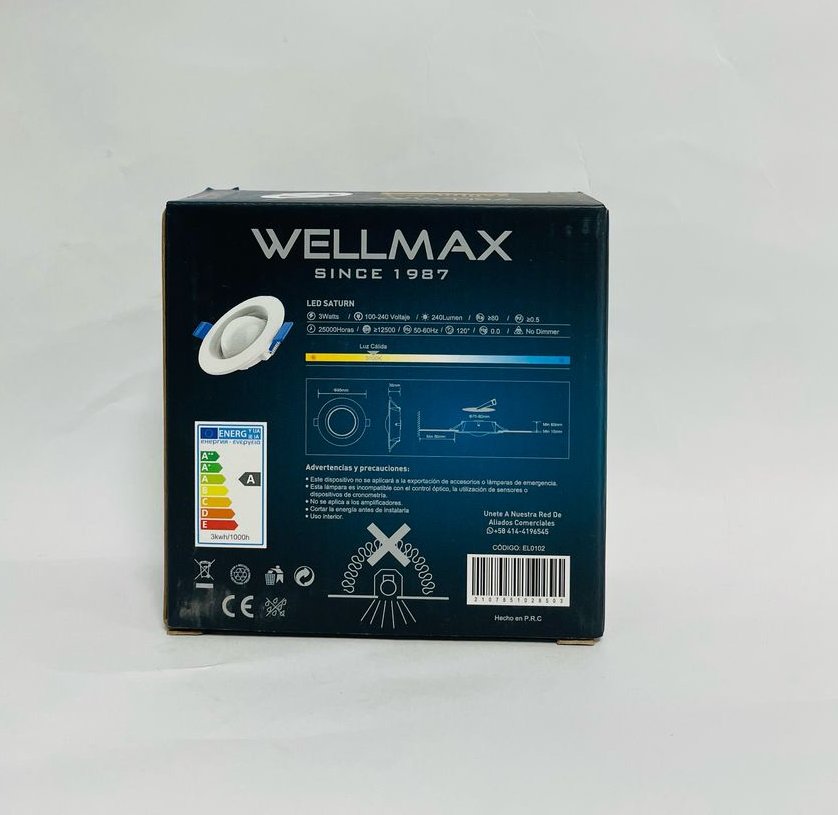 Panel Empotrable Redondo 3W 3K 2.5´´ T/Saturn Wellmax (Cod:3582) - Imagen 3